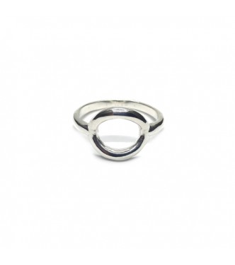 R002204 Handmade Sterling Plain Simple Silver Ring Circle Genuine Solid Stamped 925